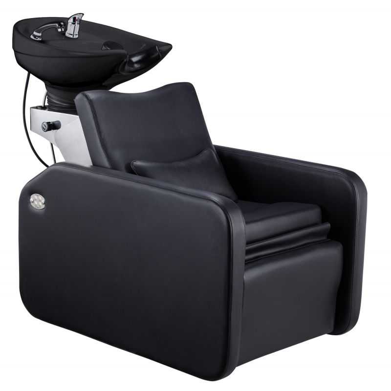 Bac lavage Charls ergonomique 2 moteurs avec céramique inclinable et vasque noire