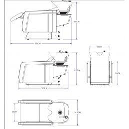 Bac à shampoing HERA réglable pour organisation efficace du salon