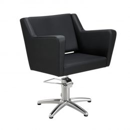 Fauteuil de coiffure professionnel Anouk noir avec pied étoile