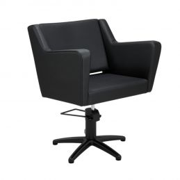 Fauteuil de coiffure professionnel Anouk noir avec pied étoile noir