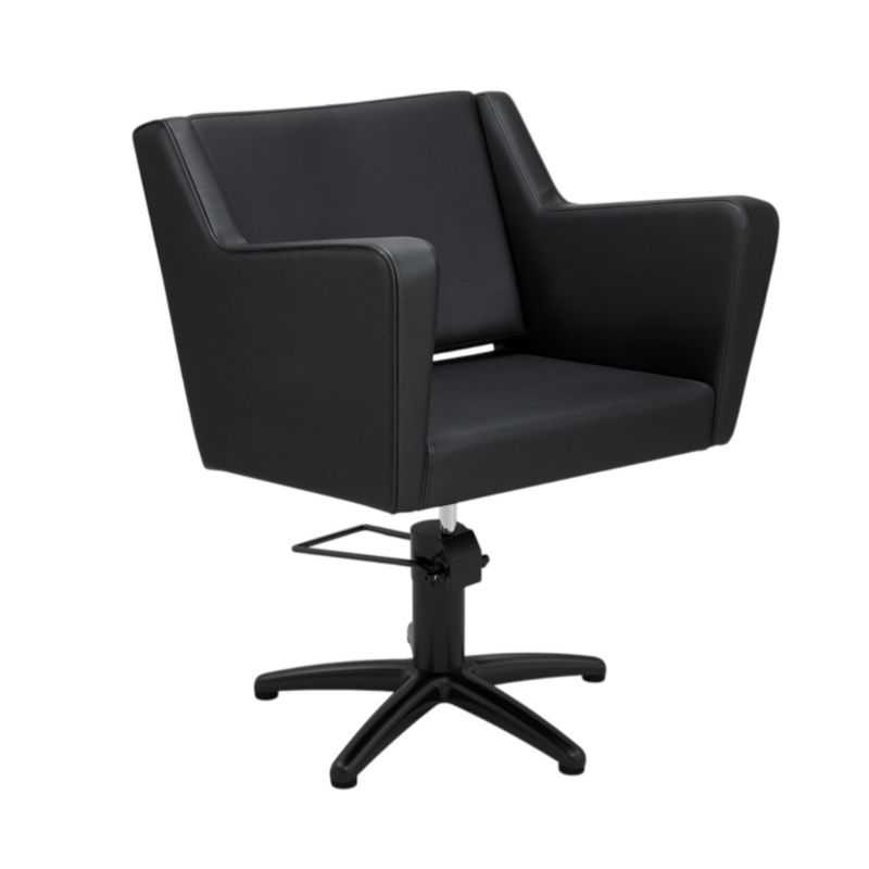 Fauteuil de coiffure professionnel Anouk noir avec pied étoile noir