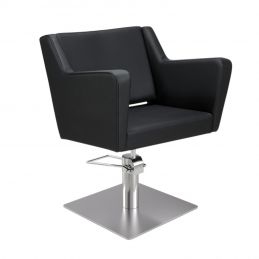 Fauteuil coiffure professionnel Anouk noir avec base carrée