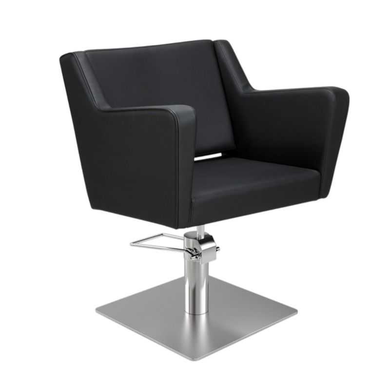 Fauteuil coiffure professionnel Anouk noir avec base carrée