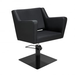 Fauteuil de coiffure Anouk noir base carrée noire