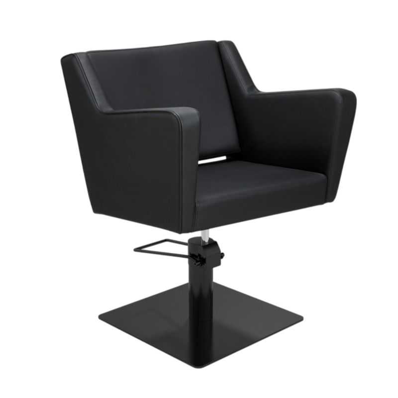 Fauteuil de coiffure Anouk noir base carrée noire