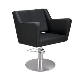 Fauteuil de coiffure Anouk noir base ronde