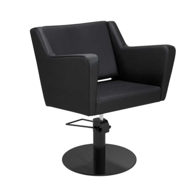 Fauteuil de coiffure Anouk noir base ronde noire