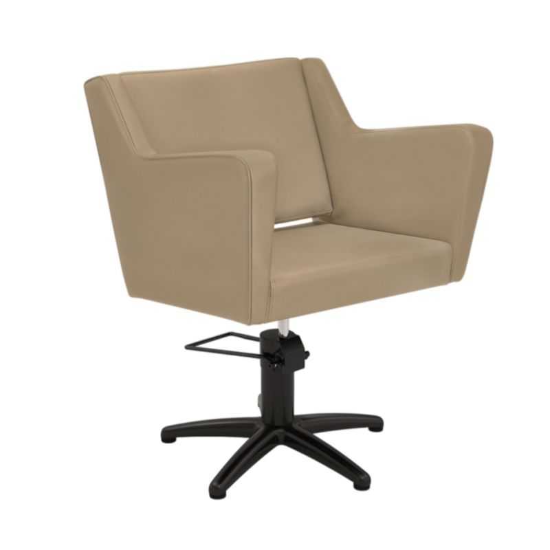 Fauteuil de coiffure professionnel Anouk beige avec pied étoile noir