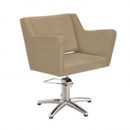 Fauteuil de coiffure professionnel Anouk beige avec pied étoile