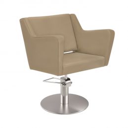 Fauteuil de coiffure Anouk beige base ronde