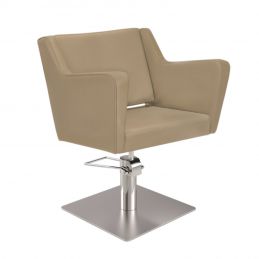 Fauteuil de coiffure Anouk beige base carrée