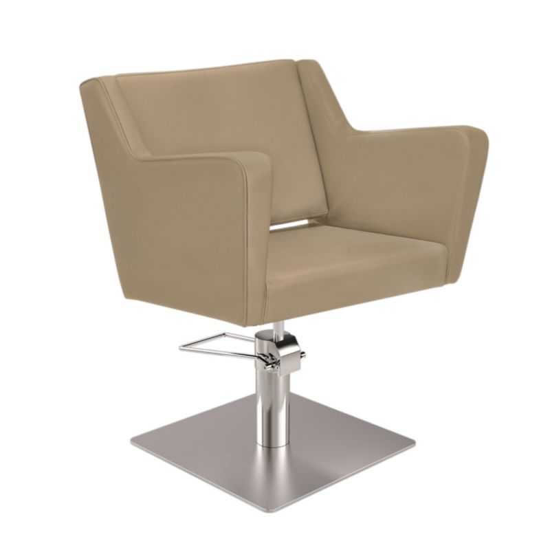 Fauteuil de coiffure Anouk beige base carrée