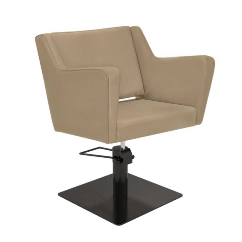 Fauteuil de coiffure Anouk beige base carrée noire Fauteuil de coiffure Anouk beige base carrée noire