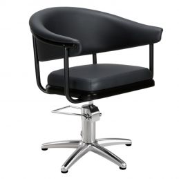 Fauteuil de coiffure Lyra noir pied étoile Ø62 cm