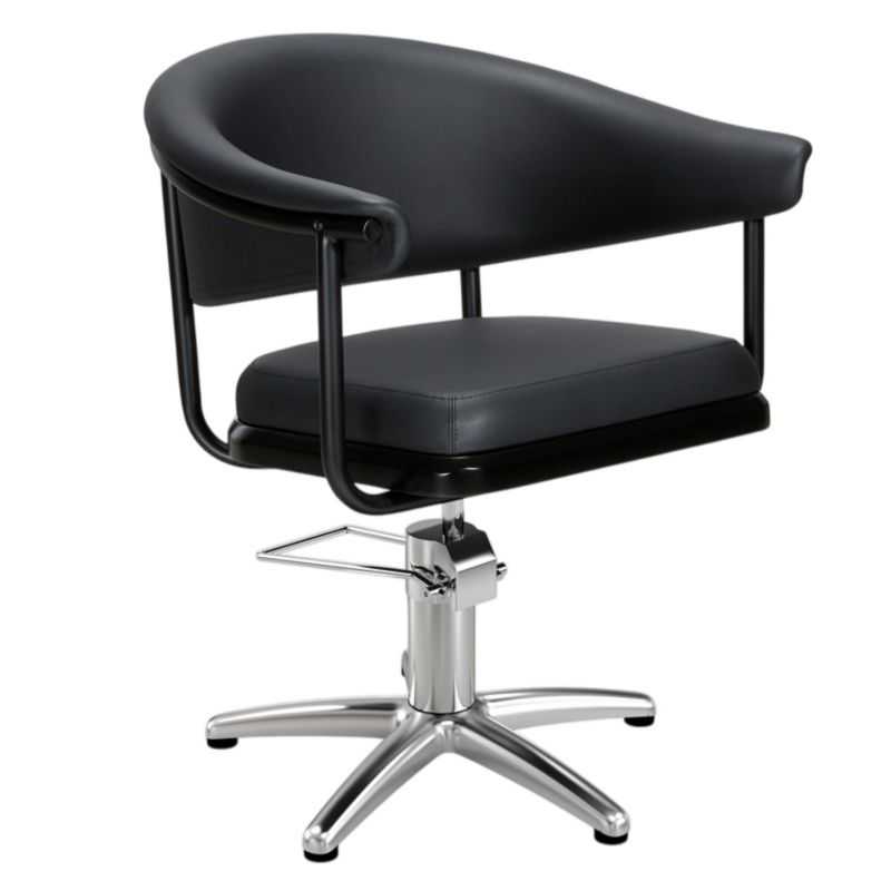 Fauteuil de coiffure Lyra noir pied étoile Ø62 cm