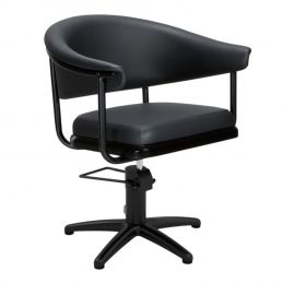 Fauteuil de coiffure Lyra noir pied étoile noir Ø62 cm