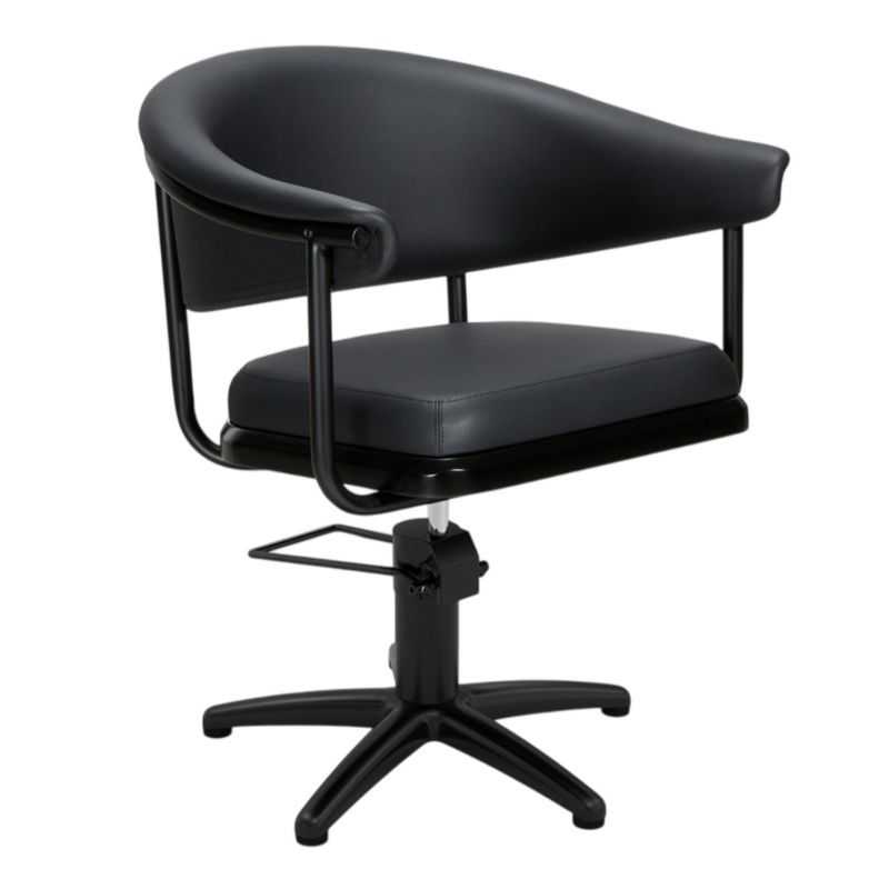 Fauteuil de coiffure Lyra noir pied étoile noir Ø62 cm