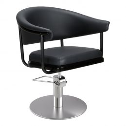 Fauteuil de coiffure Lyra noir base ronde Ø50 cm