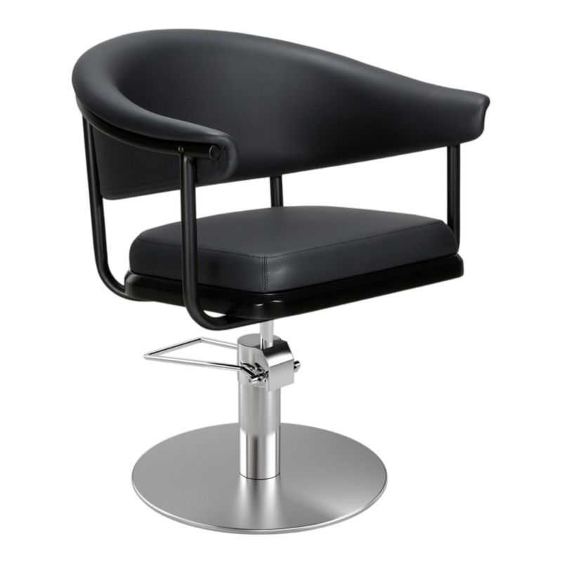Fauteuil de coiffure Lyra noir base ronde Ø50 cm Fauteuil de coiffure Lyra noir base ronde Ø50 cm