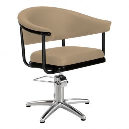 Fauteuil de coiffure Lyra beige pied étoile Ø62 cm