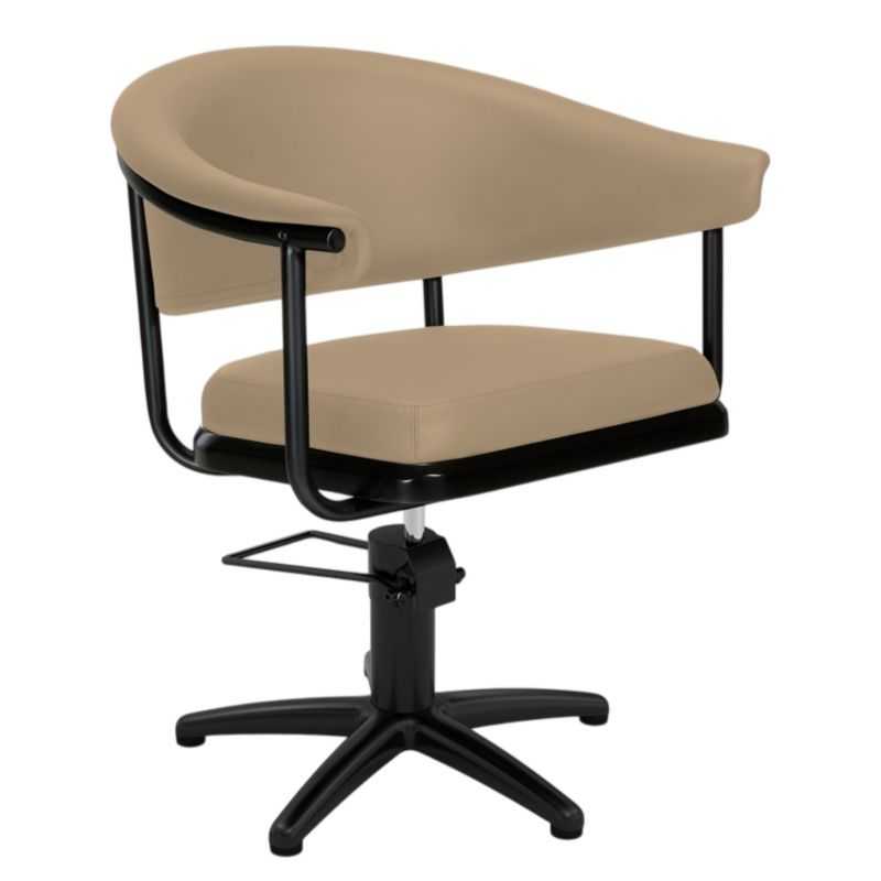 Fauteuil de coiffure Lyra beige pied étoile noir Ø62 cm