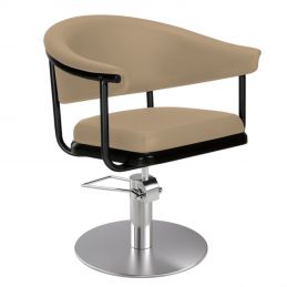 Fauteuil de coiffure Lyra beige base ronde Ø50 cm