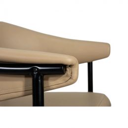 Fauteuil de coiffure Lyra beige pied étoile noir Ø62 cm