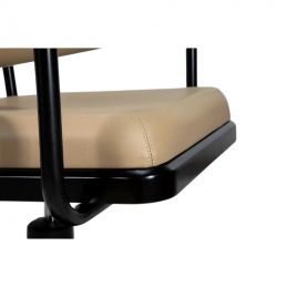 Fauteuil de coiffure Lyra beige base carrée acier doré 50x50 cm