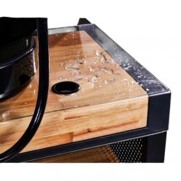 Bac à lavage Basil vasque noire accoudoirs marrons Bac à lavage Basil vasque noire accoudoirs marrons