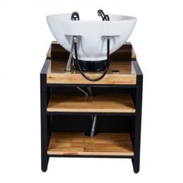 Bac à shampoing pro Basil noir vasque noire