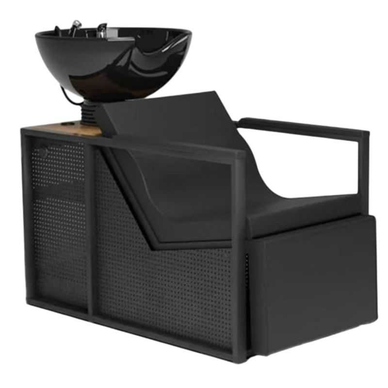 Bac de lavage E-Basil noir vasque noire avec repose-pieds électriques Bac de lavage E-Basil noir vasque noire avec repose-pieds électriques