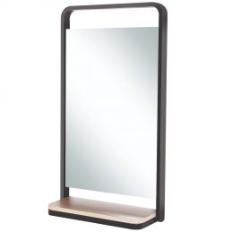 Coiffeuse Vega professionnel avec miroir et plateau bois