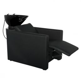 Bac à shampooing avec repose jambes électrique cuve noire