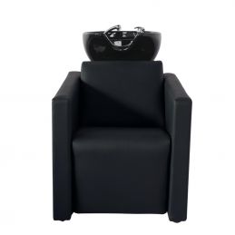 Bac à shampoing avec repose jambes électrique cuve noire