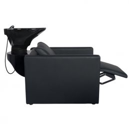Bac à shampoing professionnel avec repose jambes électrique cuve noire