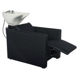 Bac à shampoing avec repose jambes électrique cuve blanche