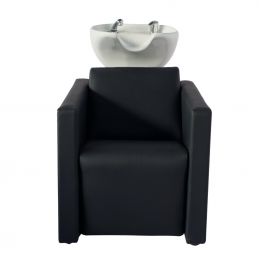 Bac à shampoing professionnel avec repose jambes électrique cuve blanche