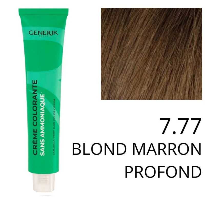 Coloration Generik sans ammoniaque 7,77 Blond marron profond