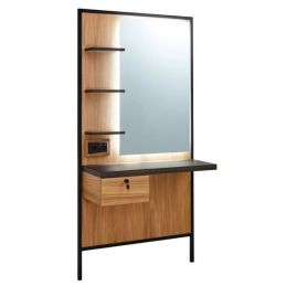 Miroir coiffeuse Logan avec LED pour salon professionnel