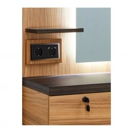 Meuble coiffeuse Logan en bois pour poste de coiffage