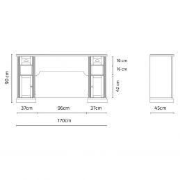 Poste coiffage William 6B noir pour barber shop