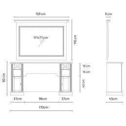 Poste de coiffage professionnel William 4 B avec miroir grand format