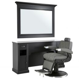 Meuble barbier William 4 B avec miroir mural
