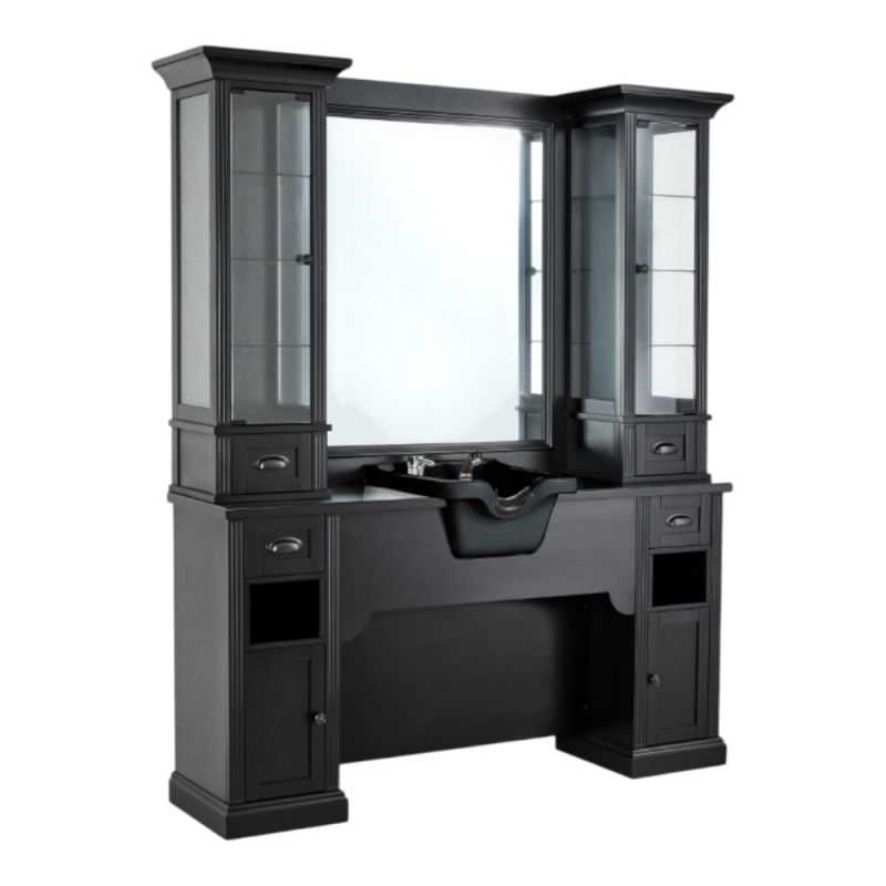 Meuble de coiffage William 1 B/98 avec vitrines et miroir