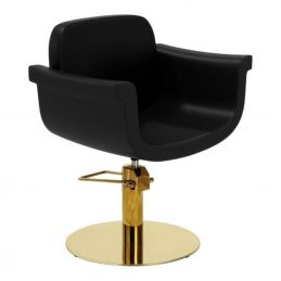 Hydra B GR – fauteuil coiffure professionnel pied rond doré