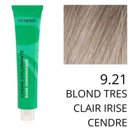 Coloration Generik sans ammoniaque 9,21 Blond très clair irisé cendré