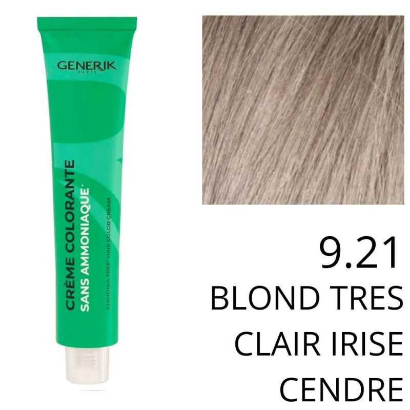 Coloration Generik sans ammoniaque 9,21 Blond très clair irisé cendré