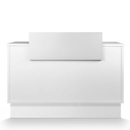 Comptoir caisse Thierry blanc finition bois blanc