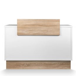 Comptoir caisse Thierry blanc finition bois naturel