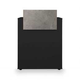 Comptoir de caisse Dylan noir avec frontal effet béton